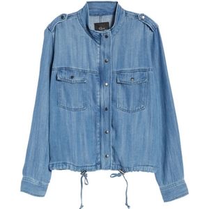 Rails Zip Chambray Military Utility Collins Denim Blue Jacket in Antique Indigo